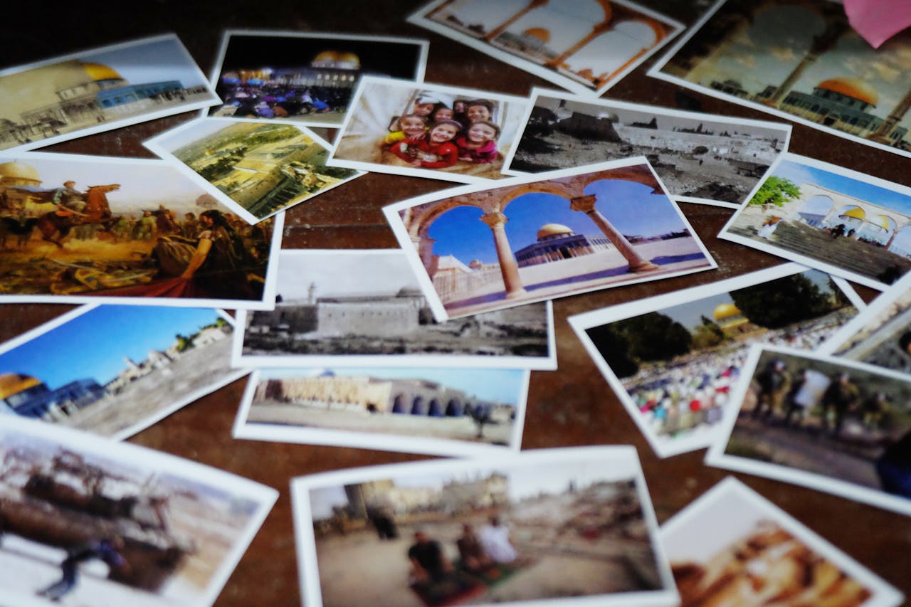 A collection of travel and cultural photographs showcasing iconic landmarks and happy memories.